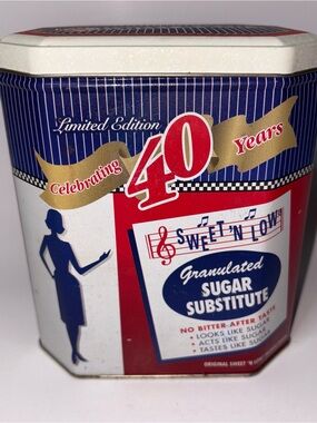 Vintage Sweet ‘N Low Tin 40 Year Celebration Limited Edition 5.25”x4”x6”